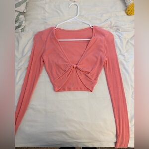 ALO Yoga Pink Ribbed Crop Top